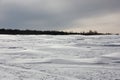 Landscape with snow barkhans.