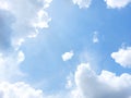 Sunny blue sky with cloud closeup