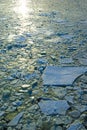 Sunny ice drift background Royalty Free Stock Photo