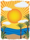 Sunny bright tropical vector illustration