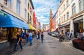 Sunny Bruges street in summer