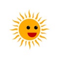 Sunny cartoon. Sunny weather icon concept illustration