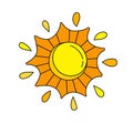 Sunny children vector doodle Template for books