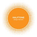 Sunny Circle Halftone Logo Design Element. Sun vector icon.