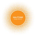 Sunny Circle Halftone Logo Design Element. Sun vector icon.