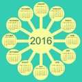 Sunny circles calendar 2016 new year
