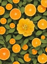 Sunny Citrus Blossoms. canvas with sunny citrus hues