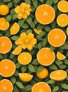 Sunny Citrus Blossoms. canvas with sunny citrus hues