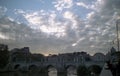 Sunny clouds over Romes Tiber Royalty Free Stock Photo