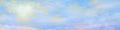 Sunny cloudy sky. Spring background. Happy Spring banner.Copy space.
