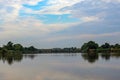 Sunny day on a calm river in summer Royalty Free Stock Photo