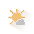 Sunny day and cloud. Isolated color icon. Weather vector illustration Royalty Free Stock Photo