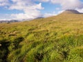 Sunny day in Connemara National park, Cloudy sky, Mountains, Green fields