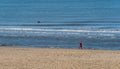 Sunny day in December on the Kijkduin Beach from The Hague, The Netherlands