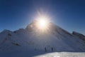 Sunny mountain with beautiful blue sky