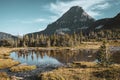 Sunny day hiking at Hidden Lake Overlook Logan Pass Royalty Free Stock Photo