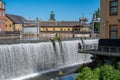 Sunny day in the historic industrial landscape in Norrkoping, Sweden Royalty Free Stock Photo