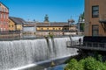 Sunny day in the historic industrial landscape in Norrkoping, Sweden Royalty Free Stock Photo