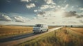 Sunny Day Journey: Volkswagen T4 Van Traveling Through Southern Countryside
