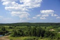 Sunny day in July. Mid summer. View of the floodplain of the Berezina River. Royalty Free Stock Photo