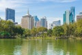 Sunny day on the lake in Lumpini park. Bangkok Royalty Free Stock Photo