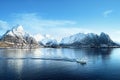 Sunny day, Lofoten islands, Norway Royalty Free Stock Photo