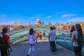 Bridge ,People on the millennium Bridge ,London Royalty Free Stock Photo