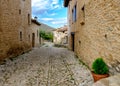 Sunny day in Mirambel, Aragon, Spain. Royalty Free Stock Photo