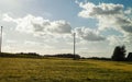 Sunny day over the golden field Royalty Free Stock Photo