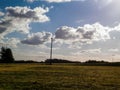 Sunny day over the golden field Royalty Free Stock Photo