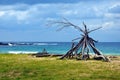 Sunny day on Pebbly beach Royalty Free Stock Photo