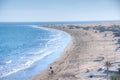 Sunny day at Playa del Ingles at Maspalomas at Gran Canaria, Canary Islands, Spain Royalty Free Stock Photo