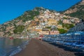 Sunny day on the Positano beach, Italy Royalty Free Stock Photo