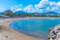 Sunny day at Puerto Banus beach at Marbella, Spain. Royalty Free Stock Photo