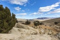 Sunny day among rock fields trees and desert looking out from Moonrocks Nevada Royalty Free Stock Photo