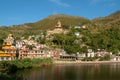 Sunny day on the sacred lake Rewalsar. The State Of Himachal Pradesh, North India