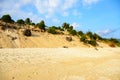 Sunny day, sand creaking, clear turquoise sea, coral reefs on the coast of Yalong Bay in South China Sea. Sanya, island Hainan, Royalty Free Stock Photo