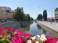 Miljacka River Canal, Sarajevo Royalty Free Stock Photo