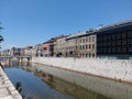 Waterfront on Miljacka River, Sarajevo Royalty Free Stock Photo