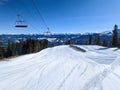 sunny day on slopes in breckenridge colorado ski resort Royalty Free Stock Photo