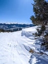 sunny day on slopes in breckenridge colorado ski resort Royalty Free Stock Photo