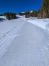 sunny day on slopes in breckenridge colorado ski resort Royalty Free Stock Photo