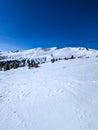 sunny day on slopes in breckenridge colorado ski resort Royalty Free Stock Photo