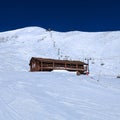 sunny day on slopes in breckenridge colorado ski resort Royalty Free Stock Photo