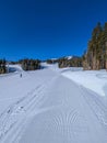sunny day on slopes in breckenridge colorado ski resort Royalty Free Stock Photo