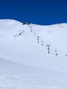 sunny day on slopes in breckenridge colorado ski resort Royalty Free Stock Photo