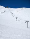 sunny day on slopes in breckenridge colorado ski resort Royalty Free Stock Photo