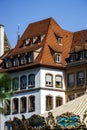 Sunny day on the street of old center, Strasbourg