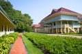 Sunny day at the Teak Palace of king Rama VI. The surroundings of Hua hin, Thailand