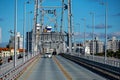 View of the Hercilio Luz Suspension Bridge. The longest suspension bridge in Brazil and the symbol of the city of Florianopolis